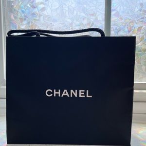 CHANEL Boutique Black Paper Shopping Bag Mini Tote Gift Bag BRAND NEW